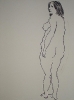 #055 Standing Female Nude on Back 18x25 Signed $4,400.