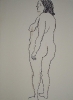 #062 Female Nude Standing on Back 18x34 Signed $4,600.