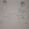 #065 Couple Reading On A Sofa 1969 19x25 Signed $4,400.