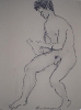 #072 Seated Male Nude 1979 19x25 $4,400.